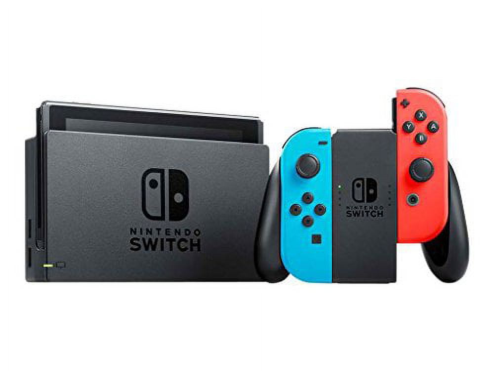 Nintendo Switch 3 items Bundle:Nintendo Switch 32GB Console Neon Red and  Blue Joy-con,64GB Micro SD Memory Card and Super Mario Odyssey Game Disc 